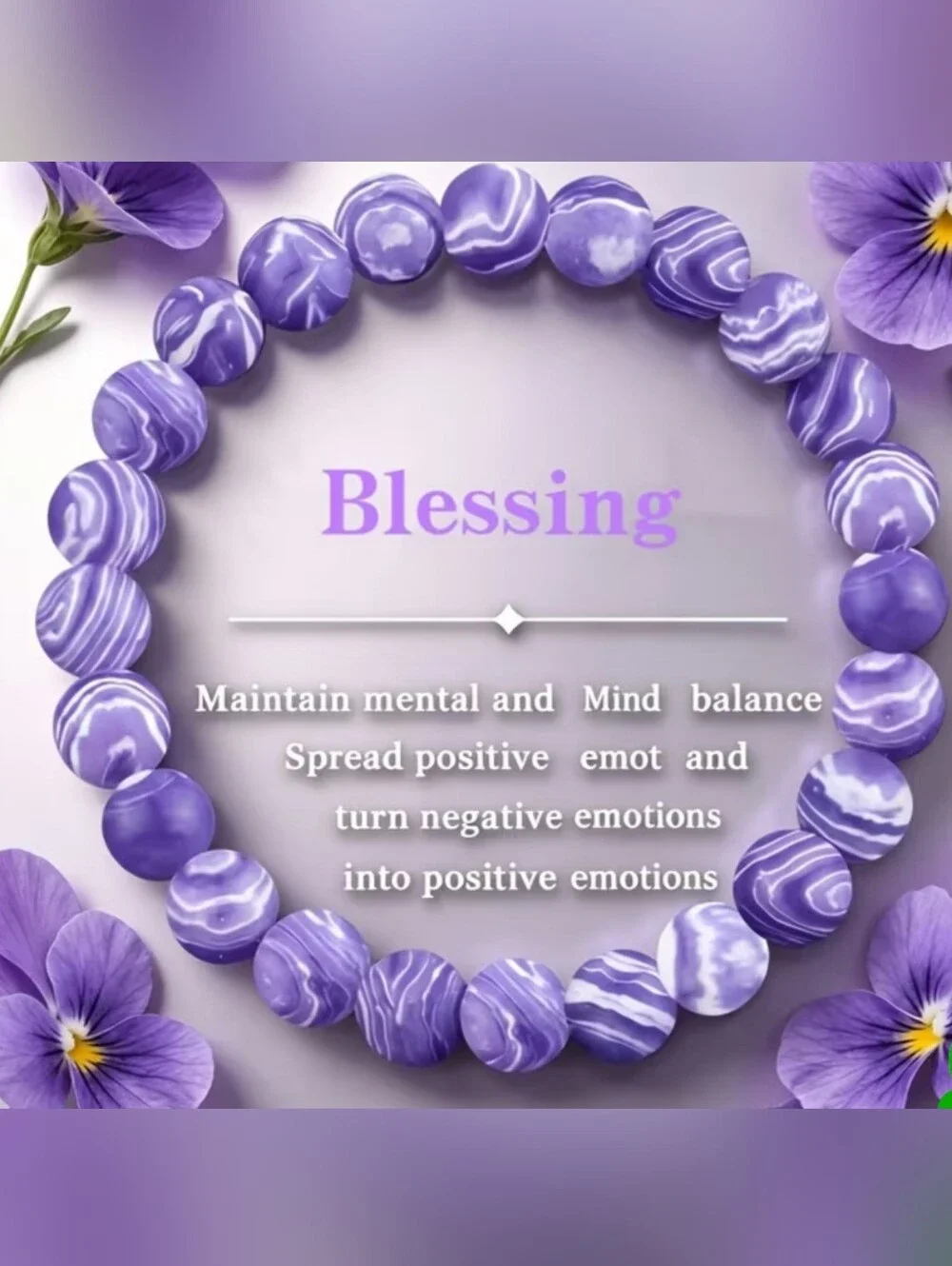 Purple Bead Stretch Bracelet - Women's Fashion Jewelry